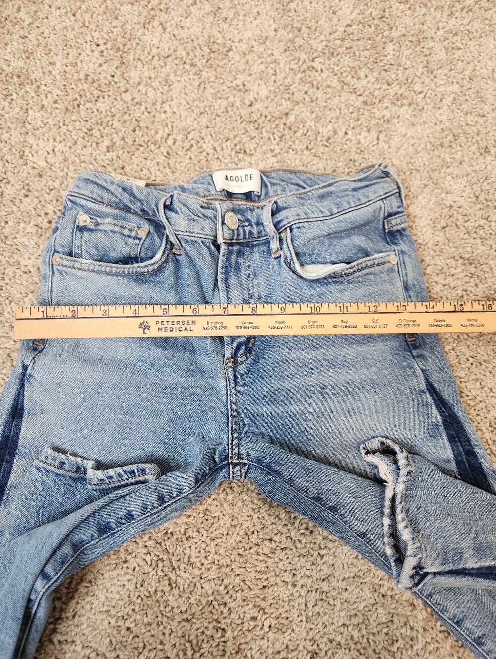 AGOLDE Swerve Toni Mid Rise Jeans Women Size 25 Straight Side Stripe - Picture 8 of 10